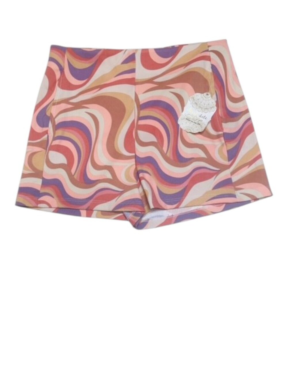 ALTAR'D STATE Coral Retro Psychedelic Swirl Shorts, Size Medium - NWT